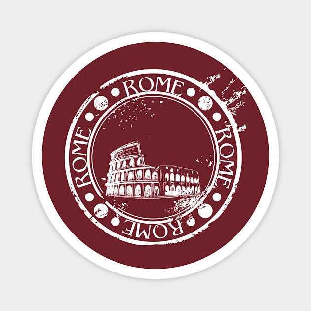 Rome Italy Weathered Passport Stamp Magnet by The Lucid Frog